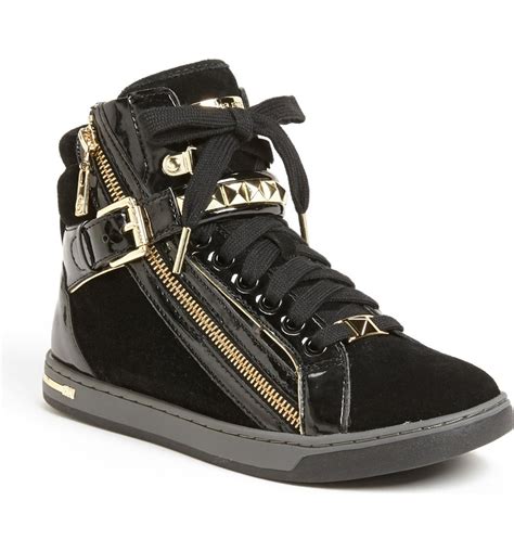 michael michael kors glam studded high top leather sneakers|Michael Kors sneakers price.